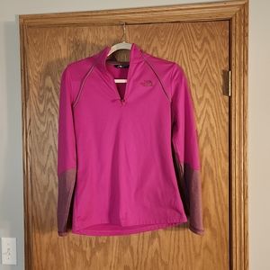 Women's 3/4 zip North Face top, size medium,  pink